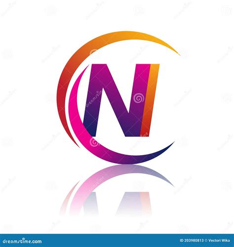 Initial Letter Ni Logotype Company Name Orange And Magenta Color On