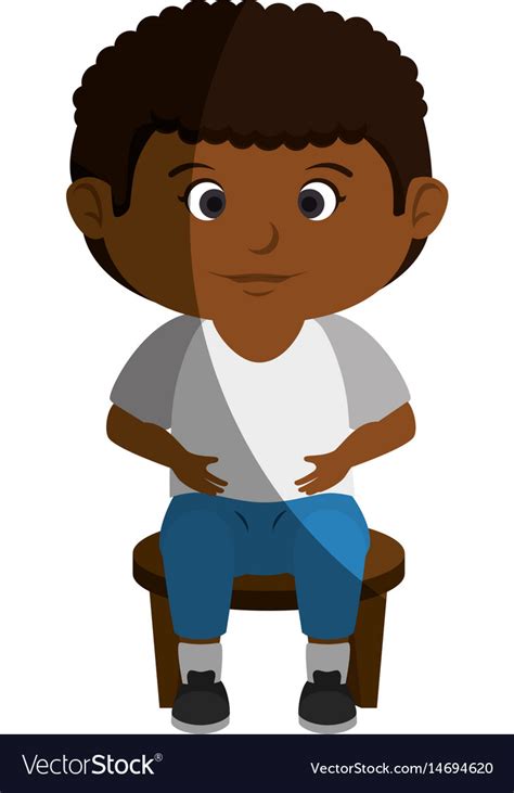 Happy Little Black Boy Character Royalty Free Vector Image