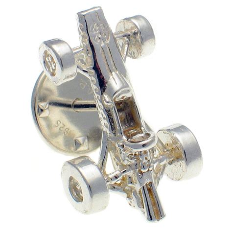 Sterling Silver British Formula One Car Lapel Pin Or Tie Tack