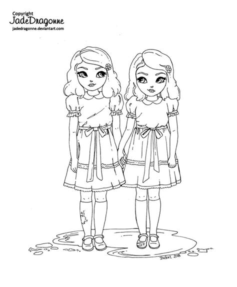 anime twin girls coloring page leilaniaxramsey