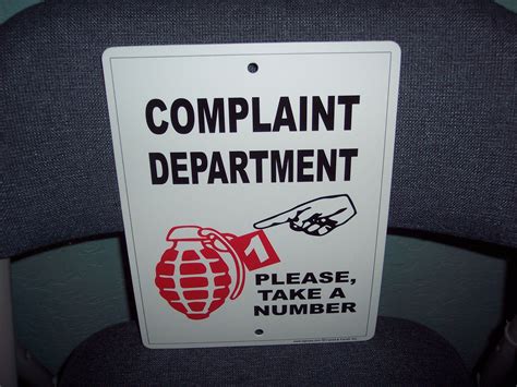 Complaint Department Sign Humor Garage Kitchen Restaurant Man Cave 8