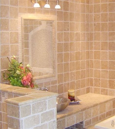 Elegant Ivory Travertine Tile Traditional Bathroom New York By