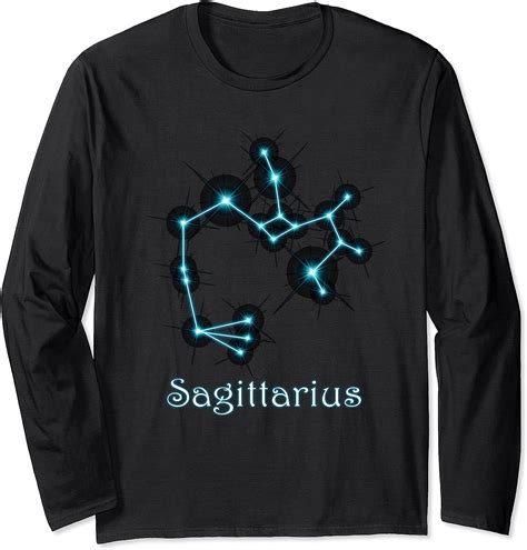 Sagittarius Stars Constellation Horoscope Birthday Zodiac Long Sleeve T