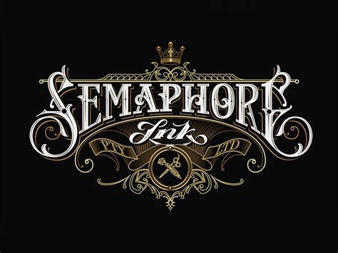 Semaphore Ink Logo Vintage Logo Design Ink Logo Typography Design