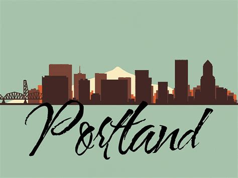 Portland Oregon Skyline Digital Art By Special Tees Fine Art America