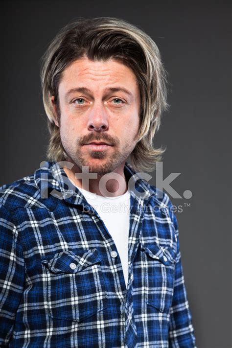 Expressive Young Man With Blond Long Hair And Stock Photos