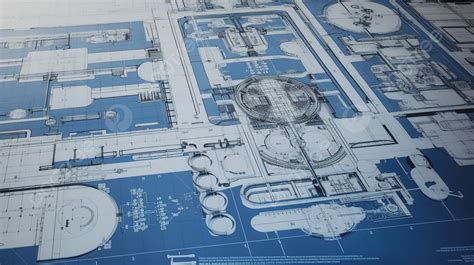 The Blueprint Of A Large Building For A Large Factory Background