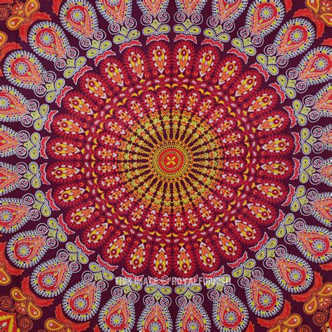 Vibrant Maroon Multi Blossom Mandala Tapestry Hippie Wall Hanging Free Nude Porn Photos