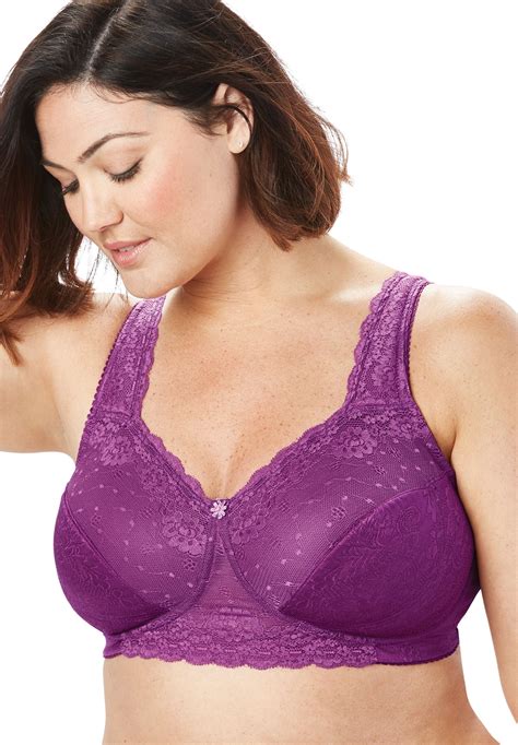 Comfort Choice Comfort Choice Women S Plus Size Sidewire Lace Bra