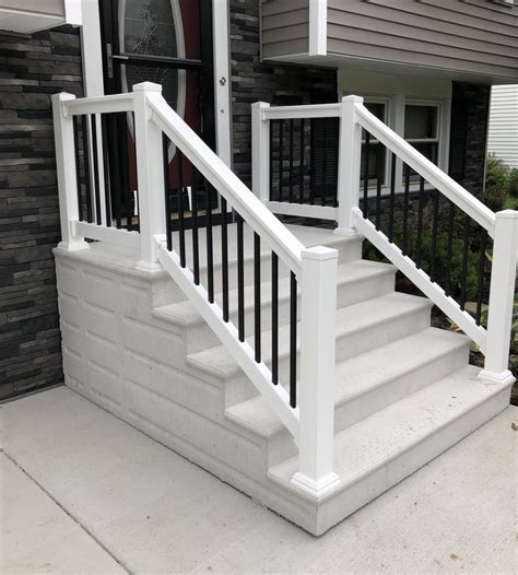 Photo Gallery Precast Concrete Steps And Ironvinyl Railing Porch