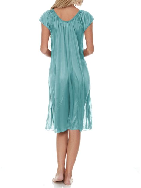 Ezi Womens Satin Silk Ruffle Nightgown Ebay