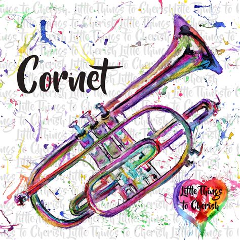 Cornet Clipart Rainbow Cornet Clip Art Brass Instrument Etsy Uk