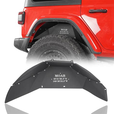 Hooke Road Front And Rear Inner Fender Liners For 2018 2021 Jeep Wrangler Jl