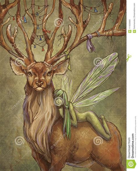 Deer And Fairy Stock Illustration Illustration Of Baby 111630900