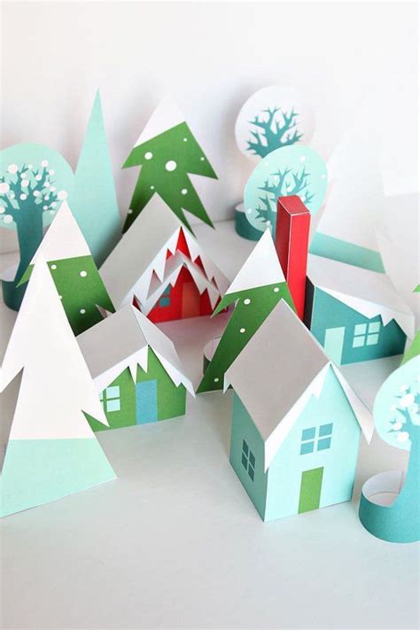 3d Printable Holiday Houses In The Woods Christmas Village Paper