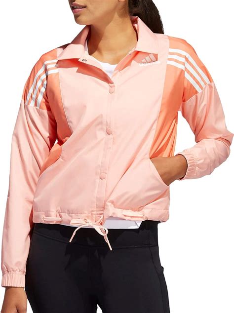 adidas women s 3 stripes athletic lightweight jacket uk clothing