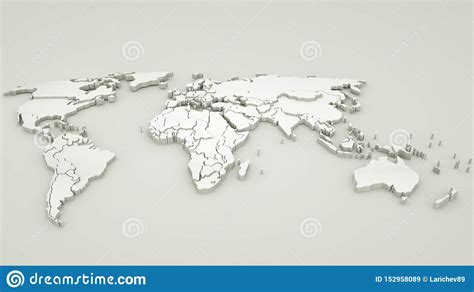 Projeto Detalhado Do Mapa Do Mundo Na Cor Branca Ilustra o D Ilustração Stock Ilustração de