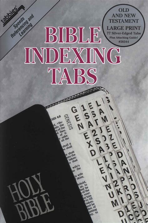 Large Print Silver Bible Indexing Tabs for any Bible 7-1/2 inches and
