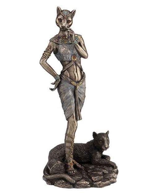 1175 Egyptian Goddess Bastet W Panther Sculpture Ancient Egypt