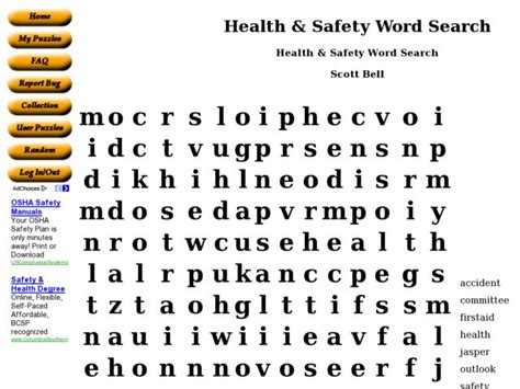 Health And Safety Word Search Worksheet For 4th 5th Grade Lesson Planet