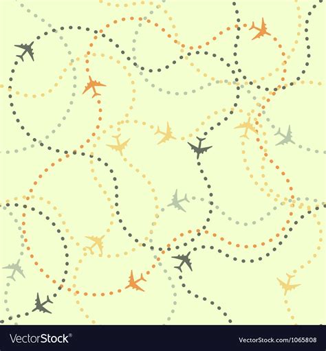 Seamless Background Pattern With Airplane Routes Vector Image
