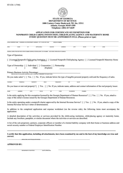 Georgia Sales Tax Exemption Form Nonprofit