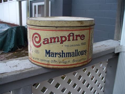 vintage metal campfire marshmallows 5 lb tin advertising chicago ill antique price guide