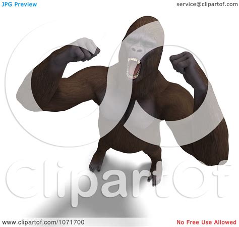 Clipart 3d Gorilla Screaming Royalty Free Cgi Illustration By Ralf61