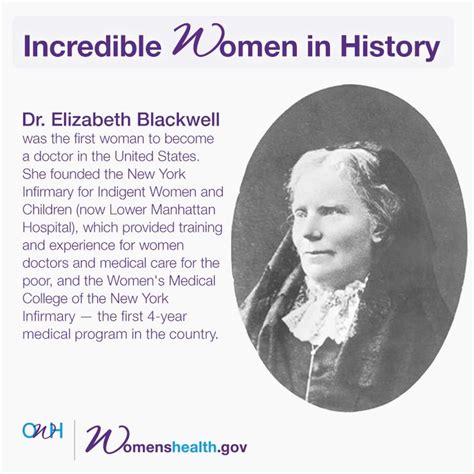 Lets Celebrate The Accomplishments Of Dr Elizabeth Blackwell And Thank Her For Her Dedication