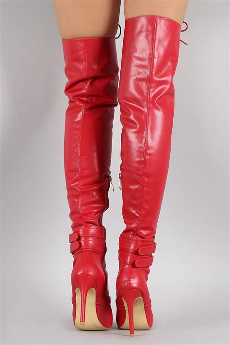 strapped corset pointy toe over the knee stiletto boots boots stiletto boots leather thigh