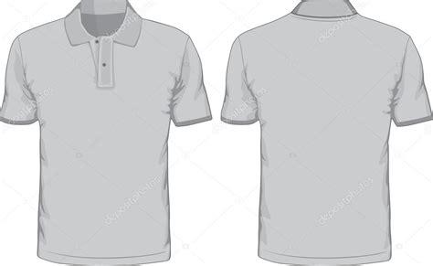 Mens Polo Shirts Template Front And Back Views Vector Illustration