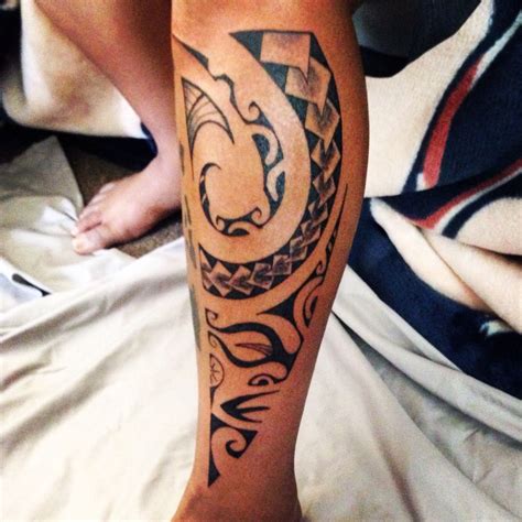 Polynesian Leg Tattoo