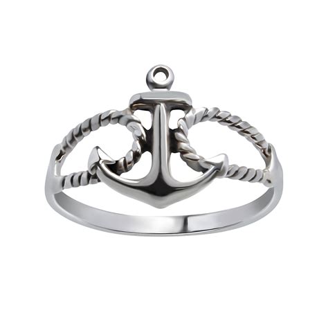 Silver Anchor Ring 925 Silver Jewelry
