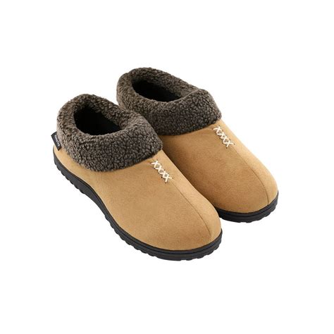 Newmi Plush Lined Suede House Slippers For Men Rubber Sole Casual