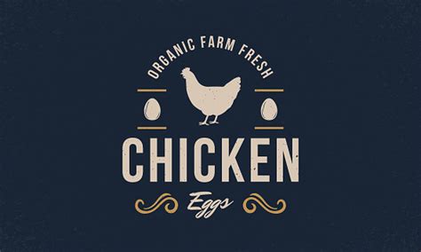 Chicken Eggs Logo Chicken Eggs Logo Emblem Poster With Hen And Eggs