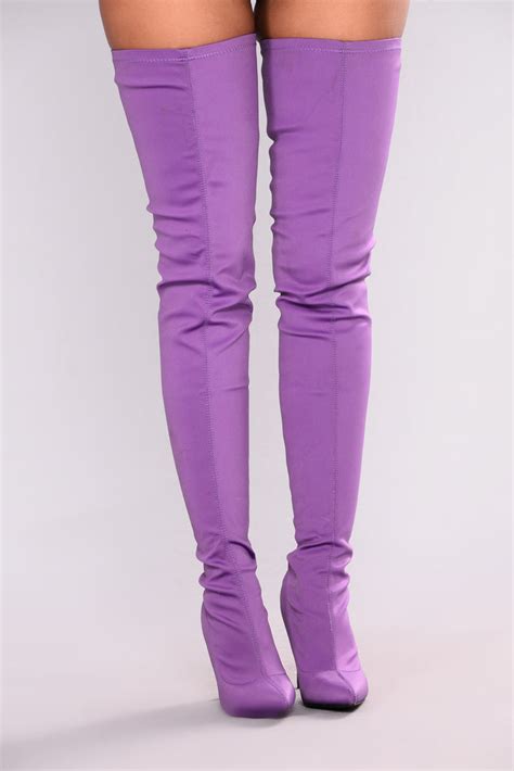 Keyana Thigh High Boot Purple