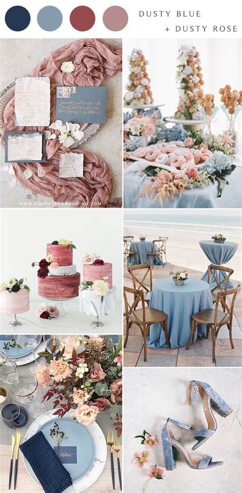 Sometimes a certain combination of colours will create the affect, rather than each colour individually. 10 Dusty Blue Wedding Color Combinations for 2020 | Colors ...
