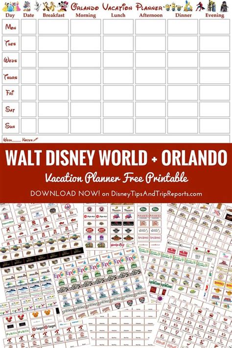 Free Printable Walt Disney World Orlando Vacation Planner Week To