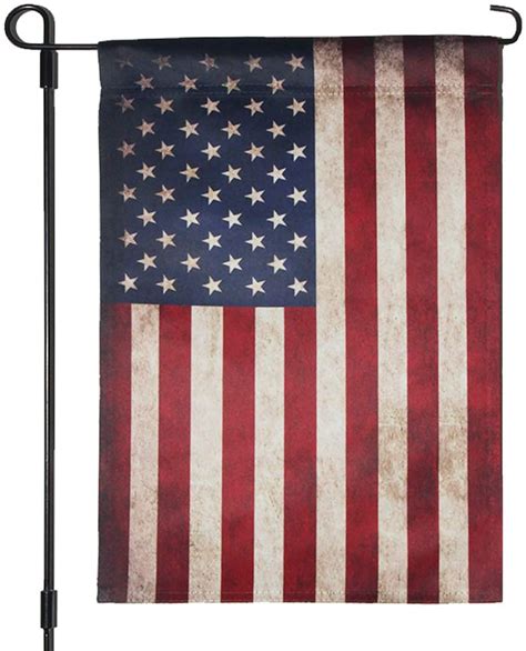 Homissor Tea Stained Patriotic American Garden Flag Usa Independent Day 4th Of July Double