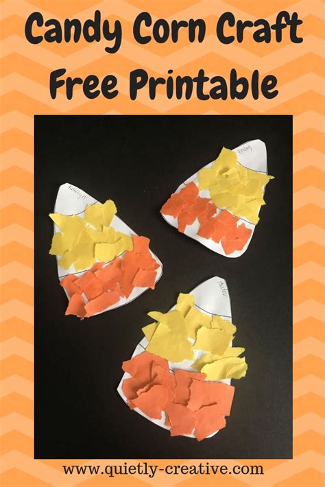 Candy Corn Craft For Babes Free Printable Quietly Creative Easy Halloween Crafts