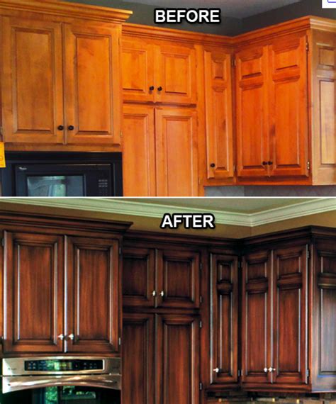 Let the first coat dry, and apply one or two more coats as needed. Refinishing Oak Kitchen Cabinets - Interior Designs Idea ...
