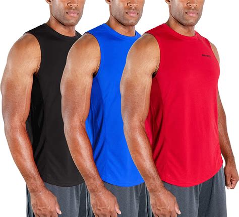 Devops 3 Pack Mens Muscle Shirts Sleeveless Dri Fit Gym Workout Tank