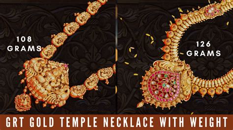 Grt Temple Necklace Gold Jewellery With Weight Jewellery Designs