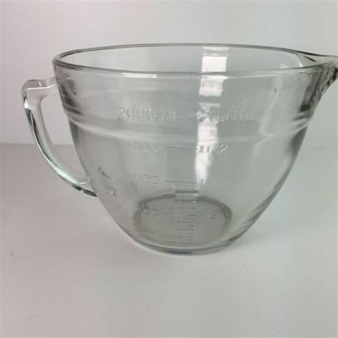 Vintage Anchor Hocking 2 Qt 8 Cup Clear Glass Measuring Cup Spouted