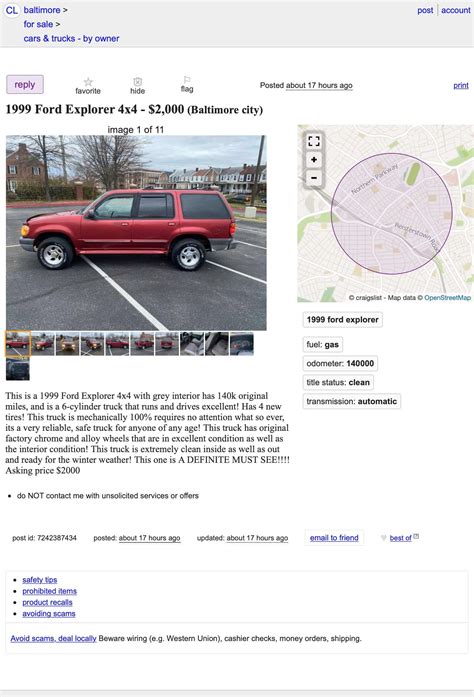 Craigslist Baltimore Maryland Cars For Sale By Owner / Creglist visalia