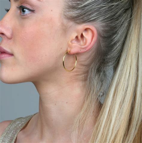 Gold Plated Sterling Silver Ear Hoops By Attic
