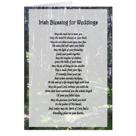 Irish Blessing For Weddings Card Zazzle