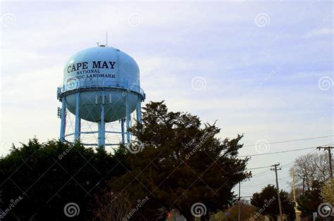 Historical Landmark Blue Cape May Water Tower Stock Image Image Of