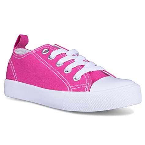 Girls Canvas Sneakers Classic Lace Up Tennis Shoes Toddler And Little