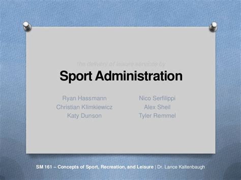 Sport Administration Presentation
